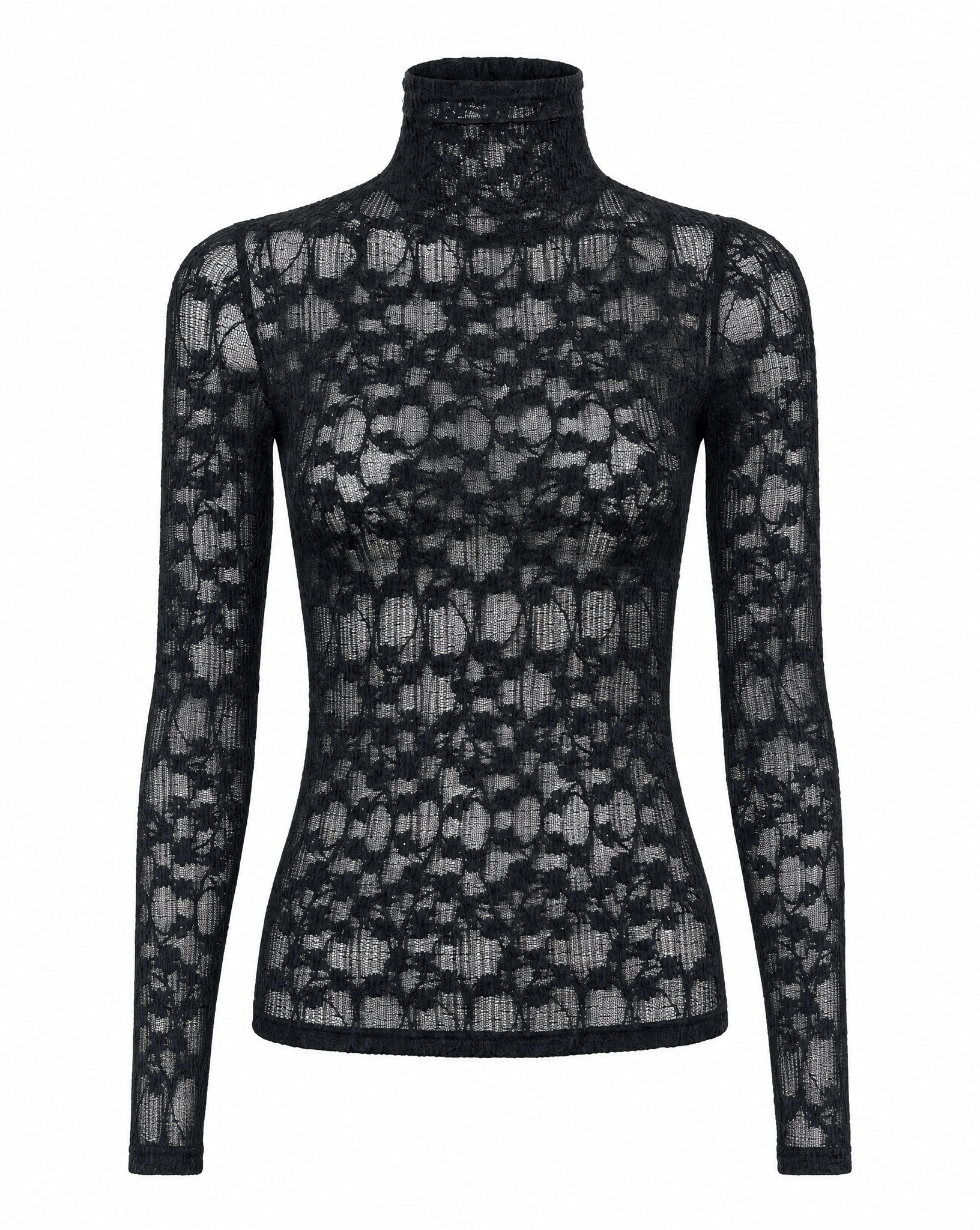 Lace Turtleneck Black