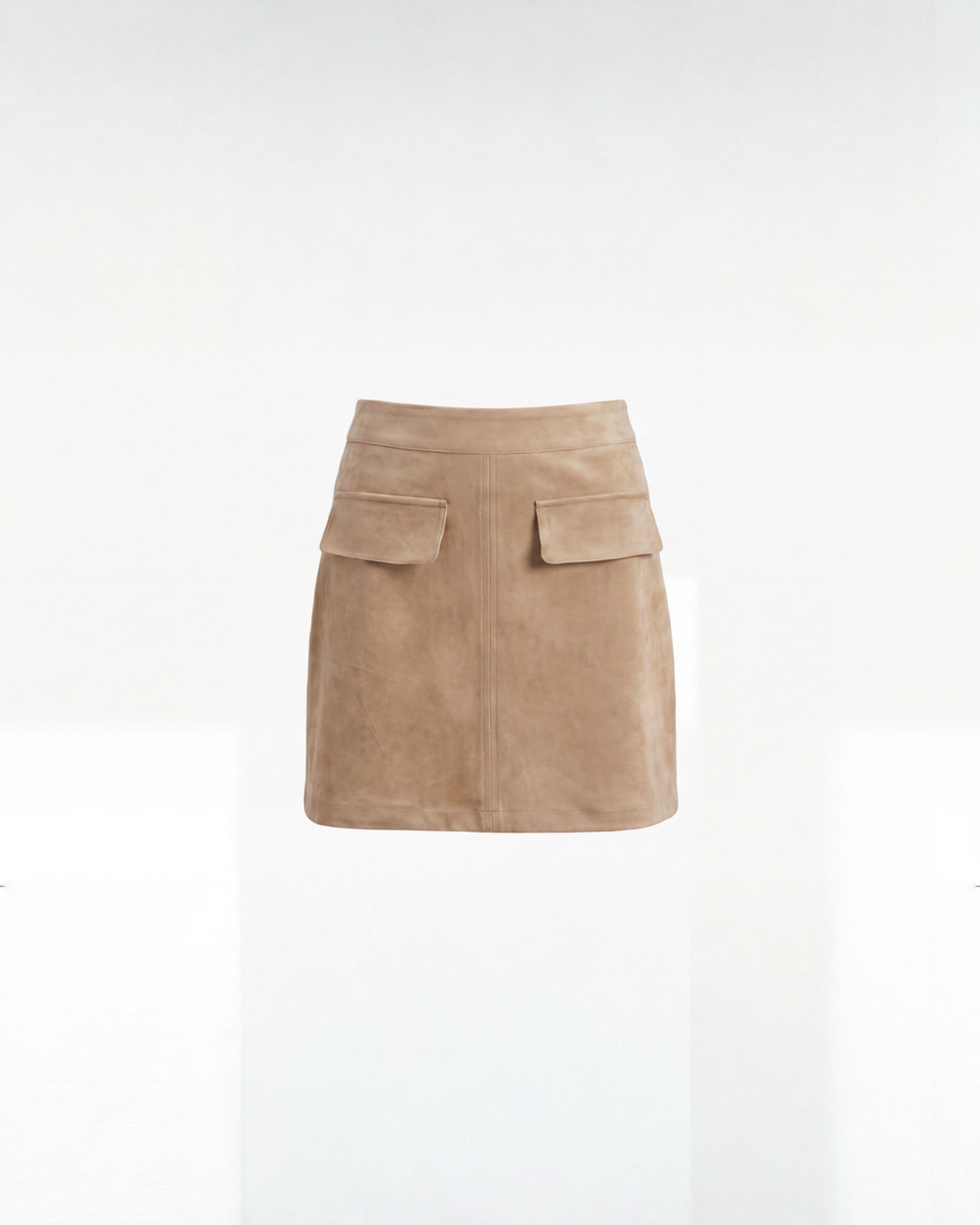 Suede Mini Skirt Tan