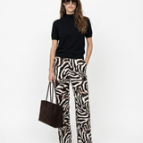 Bias Cut Pants Abstract Zebra