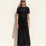 Lace Knit Midi Skirt