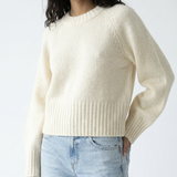 Half Ribbed Knit Ivory