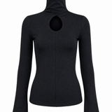 Bamboo Keyhole Turtleneck