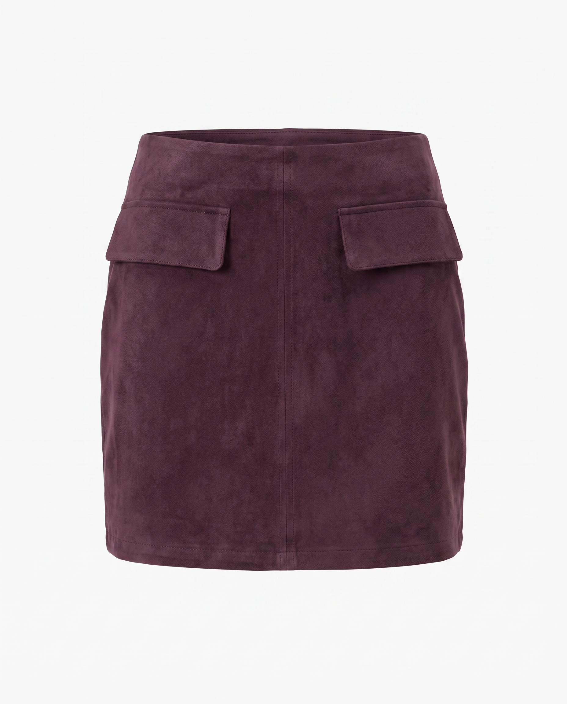 Suede Mini Skirt Plum