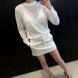 Butter Satin Mini Skirt Ivory