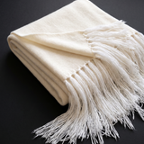 Cashmere Fringe Shawl Ivory