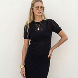 Lace Knit Midi Skirt