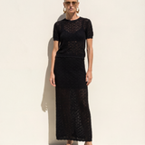 Lace Knit Midi Skirt