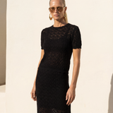 Lace Knit Midi Skirt