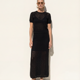 Lace Knit Midi Skirt