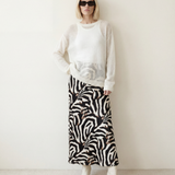 Bias Cut Abstract Zebra Print Skirt