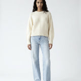 Half Ribbed Knit Ivory