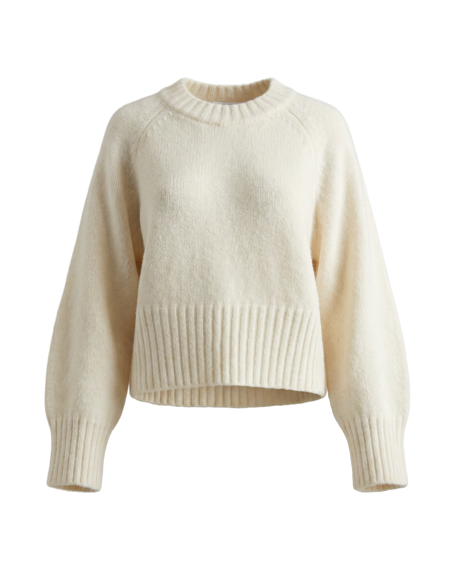 Half Ribbed Knit Ivory