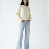 Half Ribbed Knit Ivory