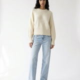 Half Ribbed Knit Ivory