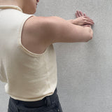 Mock-neck Tank Cream