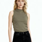 Mock-neck Tank Olive