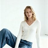 Ribbed Cardigan Ivory