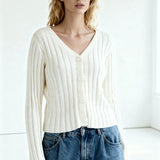 Ribbed Cardigan Ivory