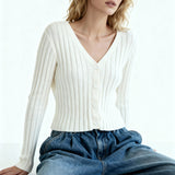 Ribbed Cardigan Ivory