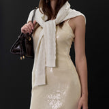 Stretch Sequin Dress Ivory