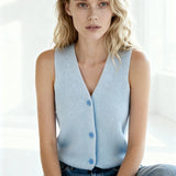 Knit Vest Ice Blue