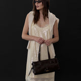 Sequin Lace Trim Dress Ivory