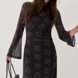 Printed Mesh Dress