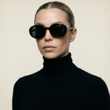Retro Oval Sunnies Black
