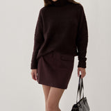 Boucle Textured Sweater Plum