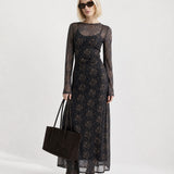 Printed Mesh Dress
