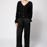 Ribbed Cardigan Black