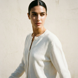 Cashmere Blend Button Sweater Ivory