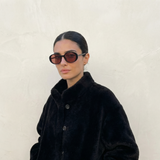 Retro Oval Sunnies Mahogany Lense