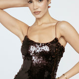 Sequin Dress Mahogany Pre order
