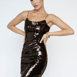 Sequin Dress Mahogany Pre order