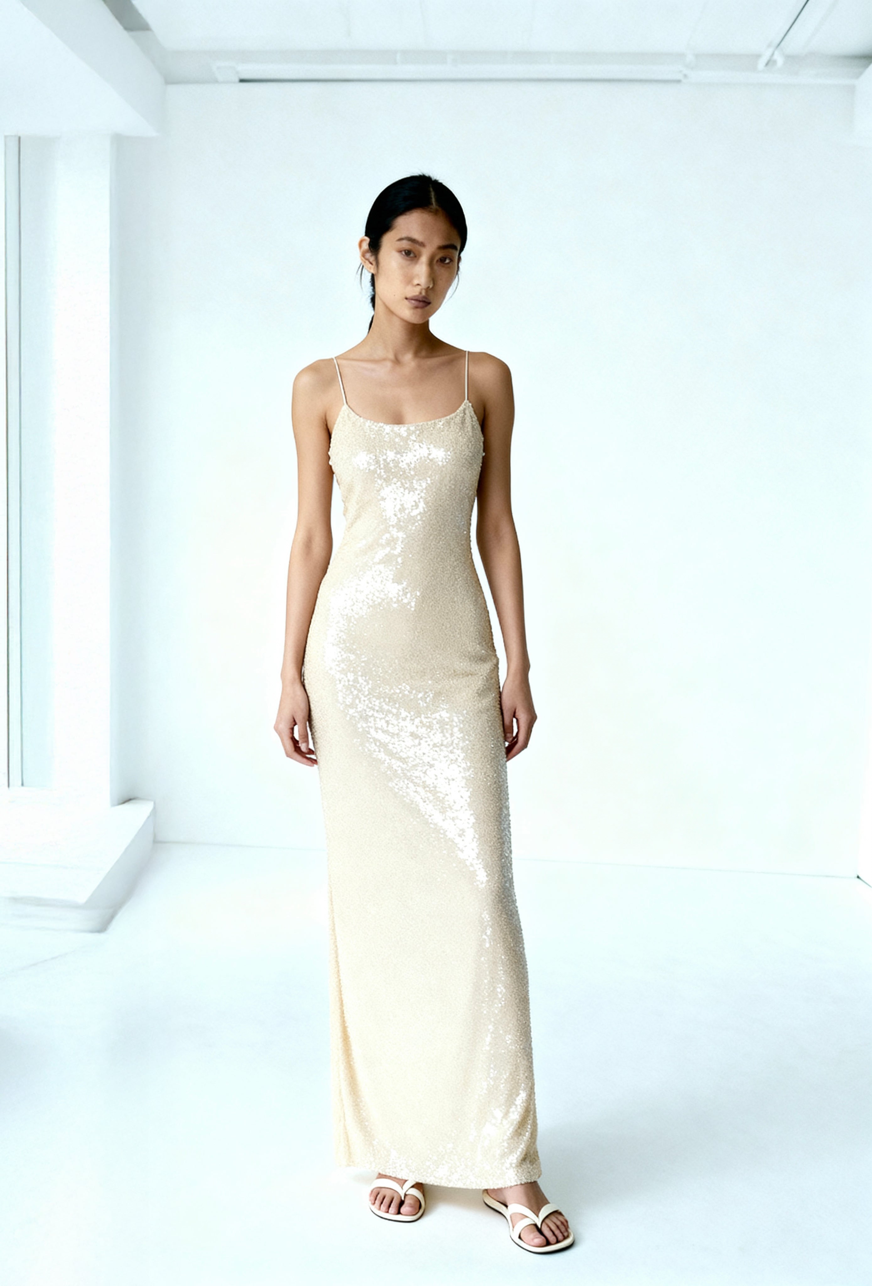 Sequin Dress Ivory Amanda Maria Sequin Dress Ivory Amanda Maria