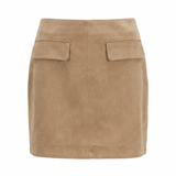 Suede Mini Skirt Tan