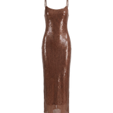 Stretch Sequin Dress Tawny
