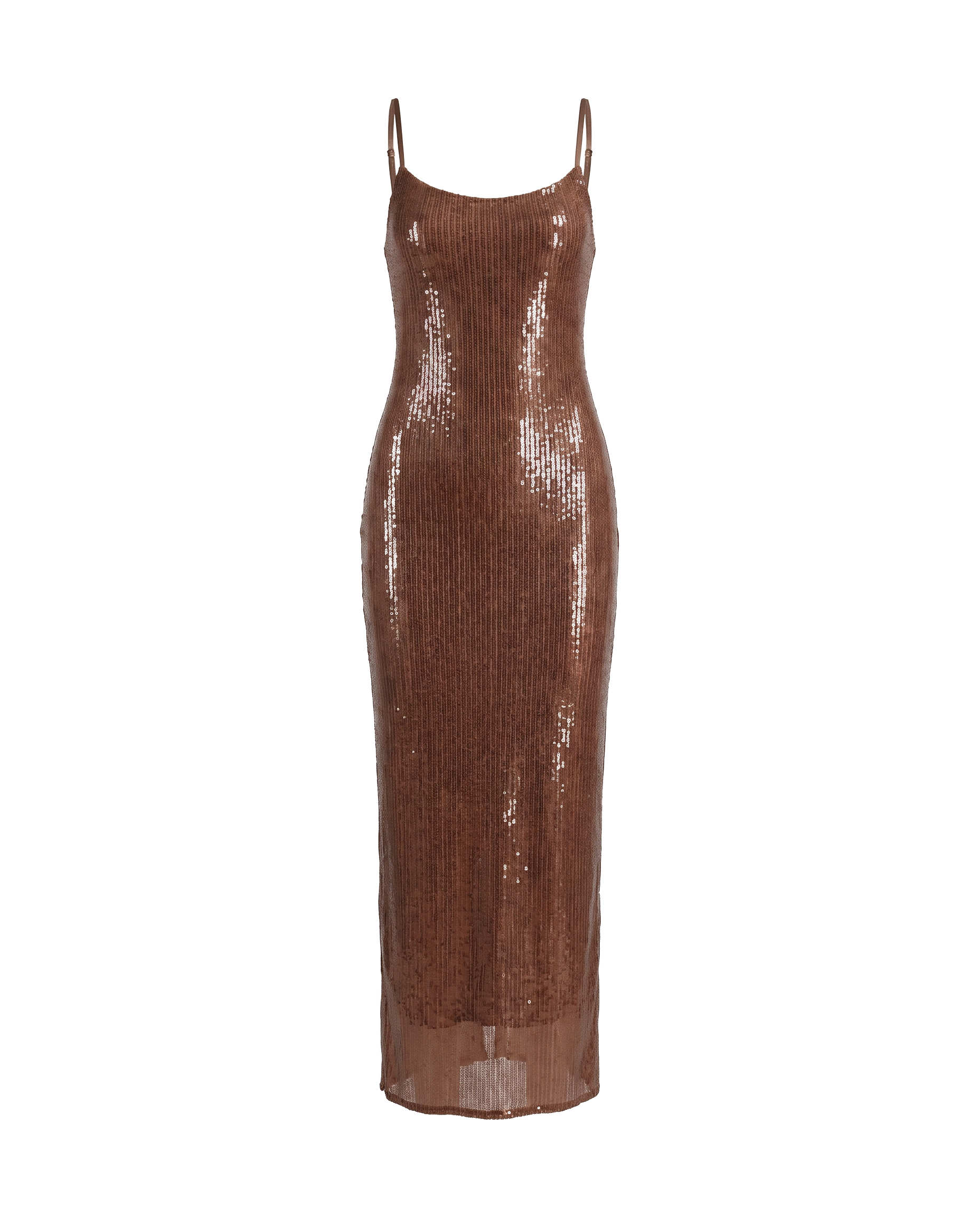 Stretch Sequin Dress Tawny