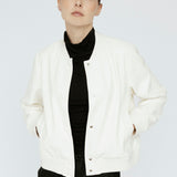 Impossibly soft Vegan Leather Bomber Ivory