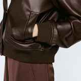 Impossibly soft Vegan Leather Bomber Jacket