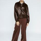 Impossibly soft Vegan Leather Bomber Jacket