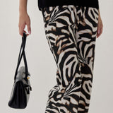 Bias Cut Pants Abstract Zebra