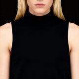 Mock-neck Tank Black