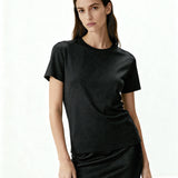 Butter Satin Bias Cut Skirt Black