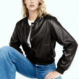 Impossibly soft Vegan Leather Bomber Black