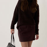 Boucle Textured Sweater Plum