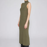 Naomi Modal Ribbed Dress Olive