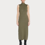 Naomi Modal Ribbed Dress Olive