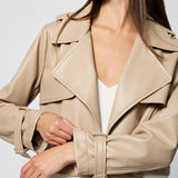 Cropped Trench Vegan Leather Mink